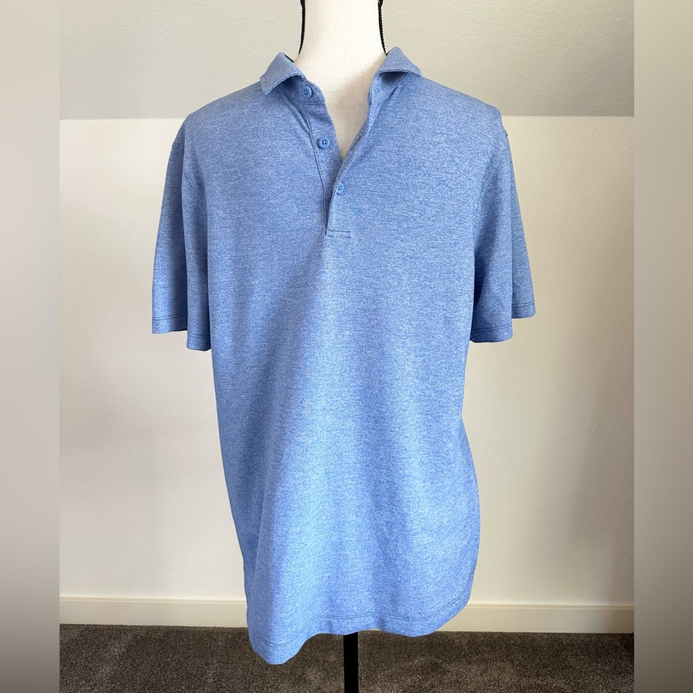 Lululemon Polo Shirt Top Short Sleeve Men's Blue Performance Activewear